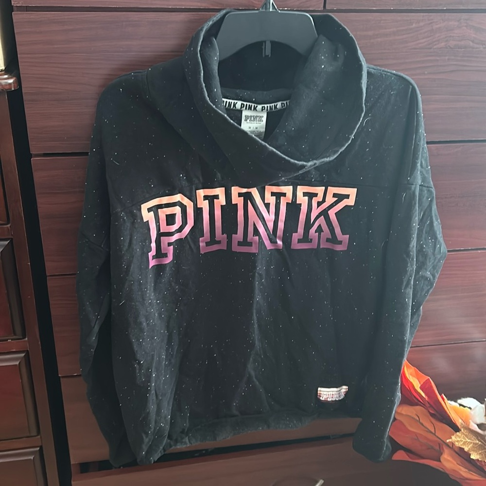 Pink ombré speckled sweater